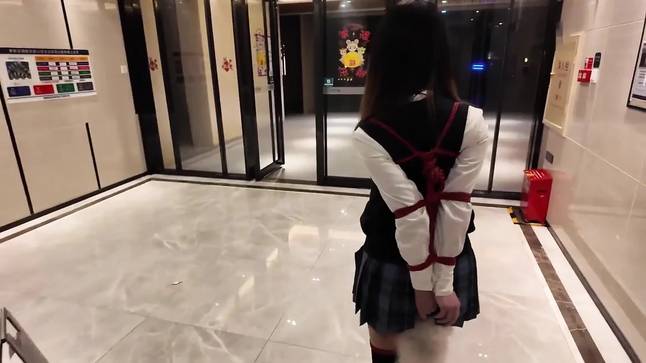Hs19-a Girl in a School Uniform Was Bound Wander the Streets