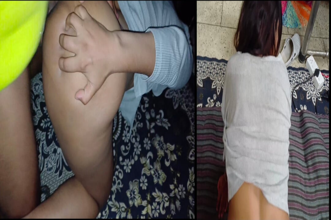 Desi Girl Ko Zameen Par Doggy Style Me Choda, Condom Ke Saath Hardcore Fuck