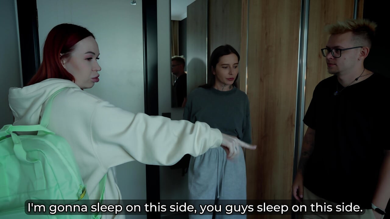 Step Stepmom and Step Stepsister Share Bed with Step Stepson in Wild Hotel Fuck (feat. Kisscat)