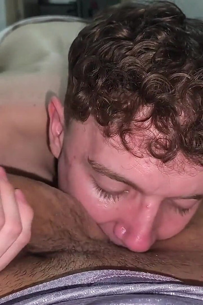 POV Hot Twink Nico Mucci Sucking Big Cock Daddy Camilo Brown and Eating Both Cum Loads