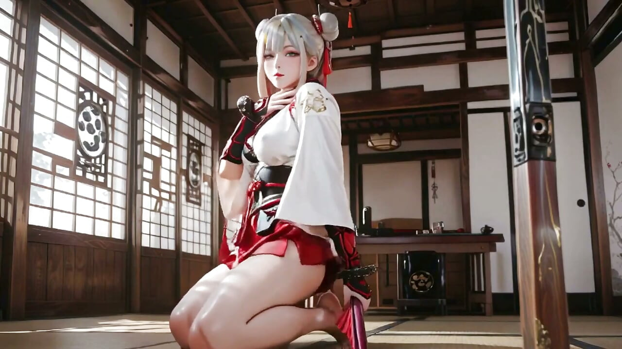 Rood - wit kimono-krijger!