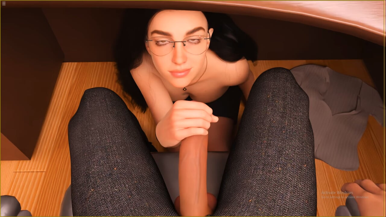 Secretary Girl Jerking Boss Big Cock Under Desk While He Is In Office Meeting