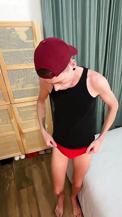 Craig Kennedy Lifts His Tank Top & Jerks His Massive Dick - Low Angle Solo