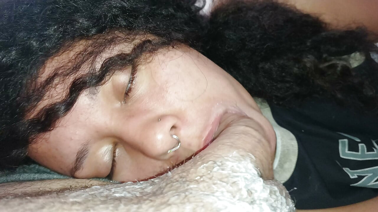 POV: Underneath the cuckold's balls, heavy with lust, that little mouth sucks him to orgasm.