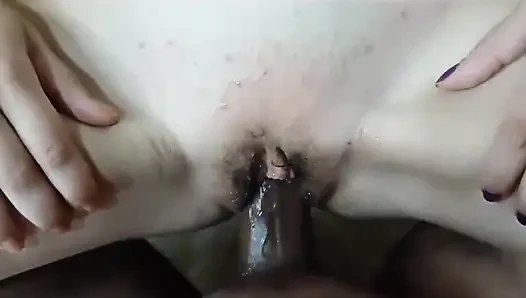 Black Guy Buries His Dick in the Young White Girl.