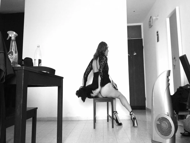 See-through dress striptease crossdresser