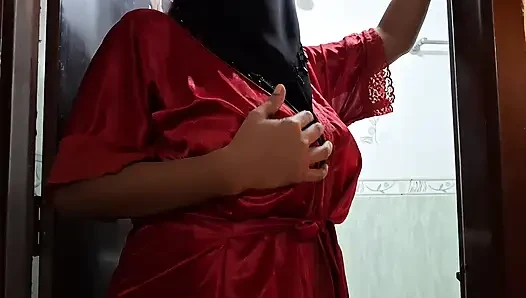 Desi hijabi woman fucked by her stepfather inside the bathroom