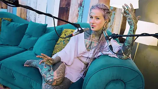 I talk about A - authentic - ASMR - Podcast - Talking - tattoo girl model goth punk dreadlocks