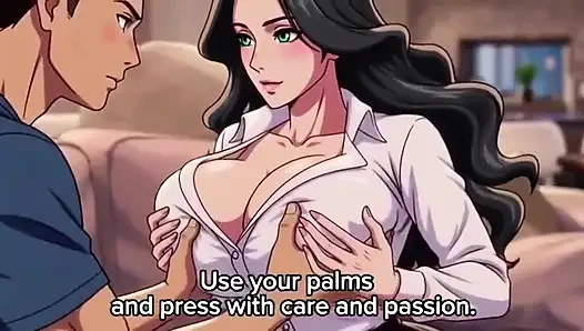 Stepmom teach his stepson how to sequese big natural tits 3D Anime
