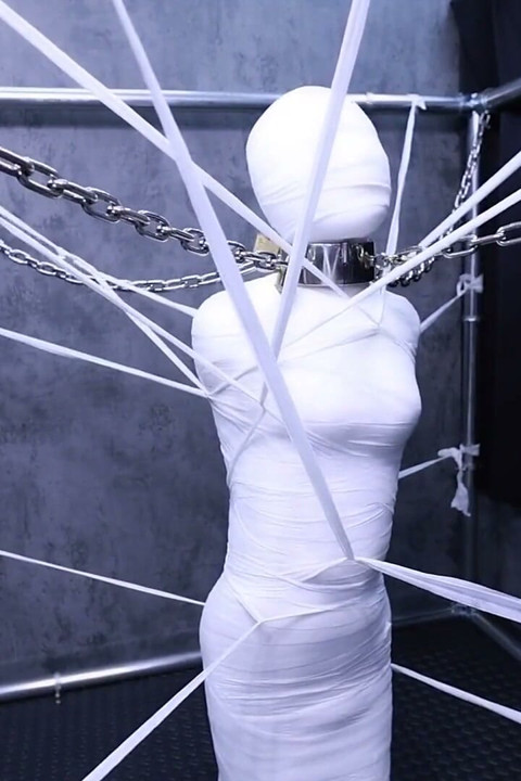 A Cute Girlfriend Wrapped All Over in Bandages