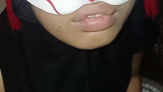 Beautiful 18-year-old hijab girl enjoys it so much that she sighs deliciously