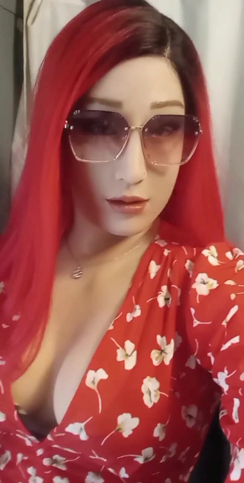 Female mask tit flash