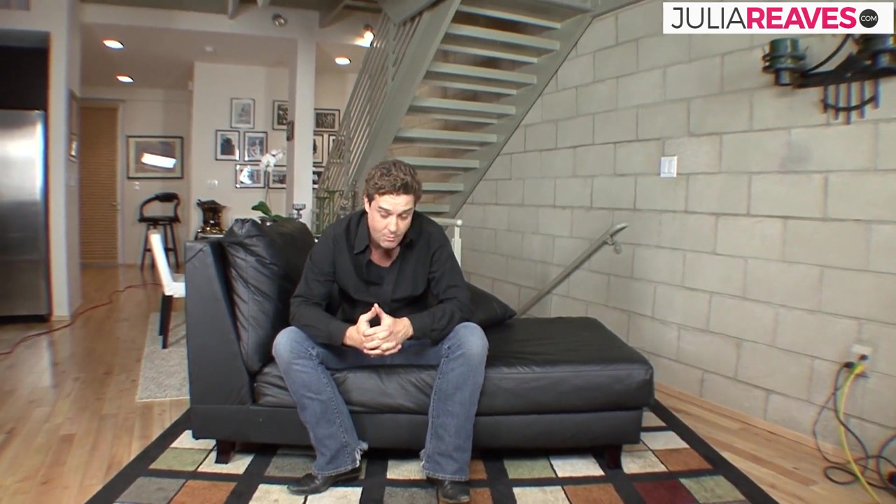 Blonde MILF bends over the couch as lover thrusts her pussy hard from  behind