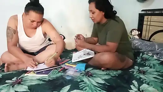 We catch up on studies and end up fucking