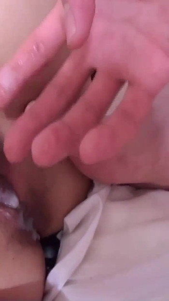 Iconic moment from "Hairy Japanese college teen gets her cunt stuffed and filled with warm cum!"