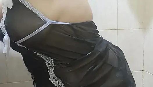 A young girl goes back to school