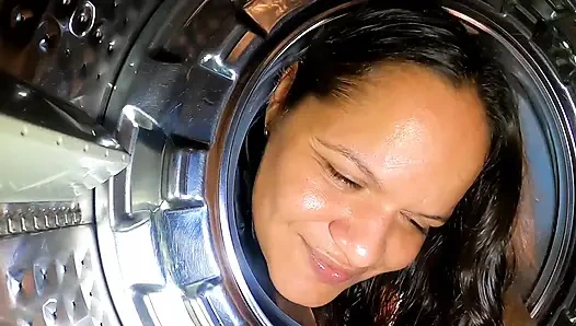 I Got Stuck in the Washing Machine My Black Dick Stepson Took Advantage and Fucked Me