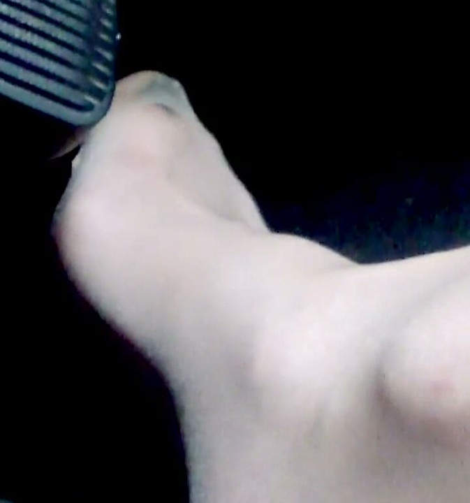 Sensual Driving in Nude Toe-reinforced Pantyhose