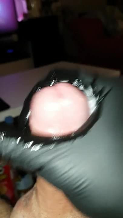 Gloved Handjob with oil