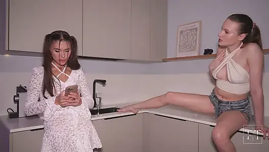 My Friend's Boyfriend Dumped Her, So I Comforted Her with My Pussy. 4K HD Tim Team
