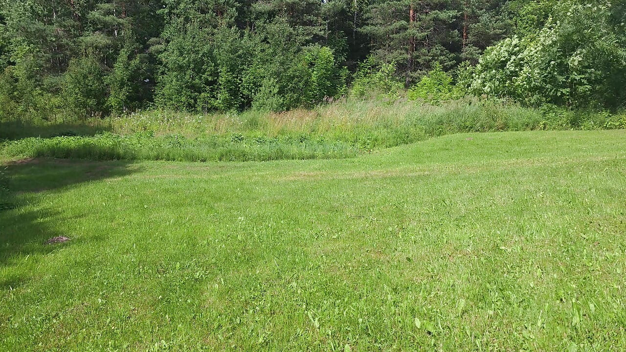 Cumming outdoors with a help of banana peel
