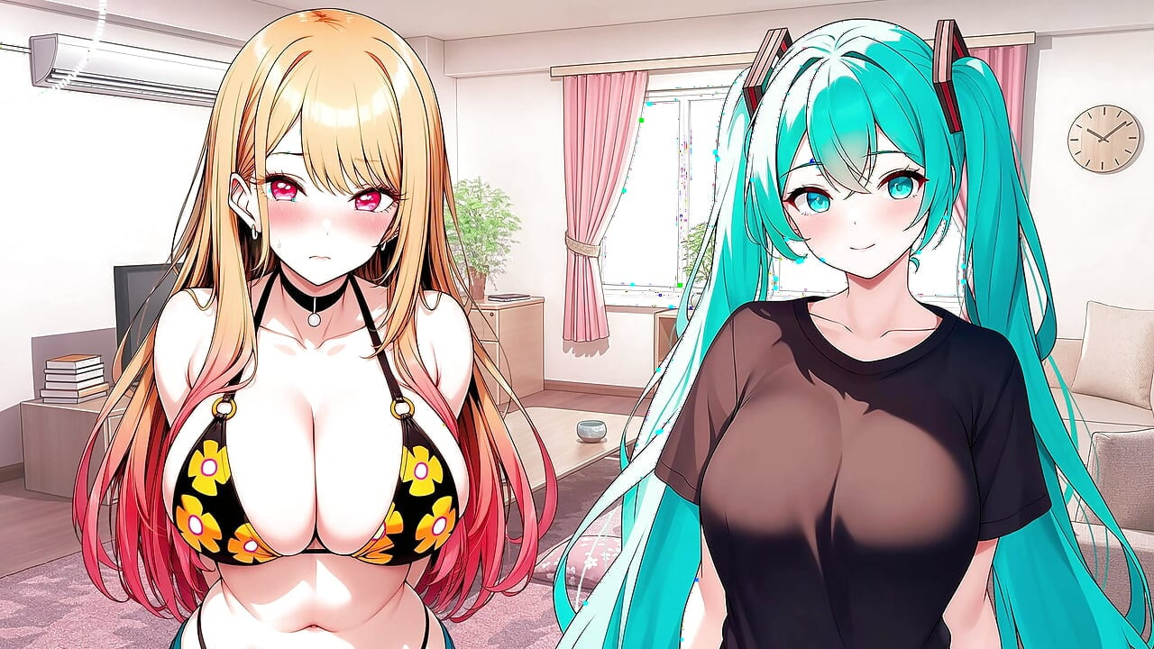 スペイン語音声 JOI Hentai。マリンとミクが順番にあなたを手淫する!