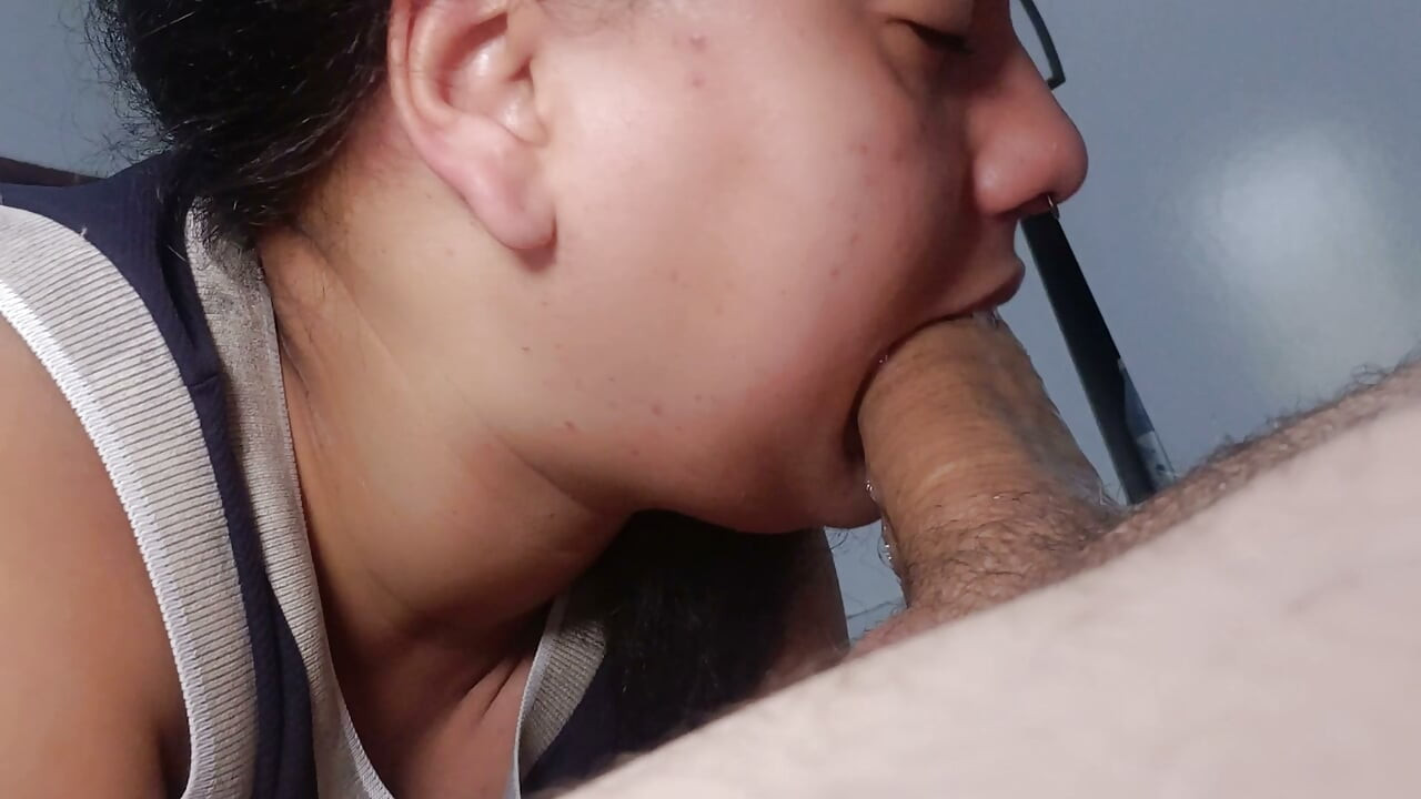 WET & HOT POV - she licks that cock like crazy, making the cuckold cum while moaning.