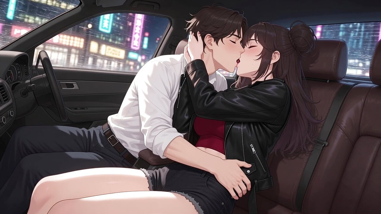 The girl flirted with the taxi driver and he made her feel good