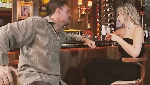 Fucked Curlies Scene-1 Sexy Busty Blonde in Lingerie Enjoys Anal Sex at the Bar