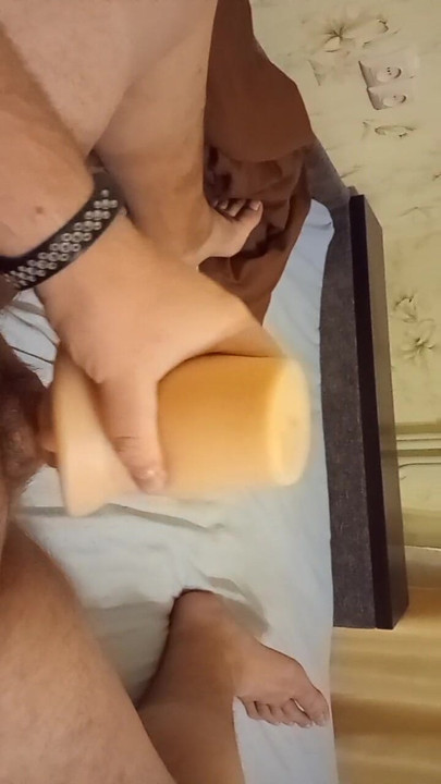 Solo man with the toy