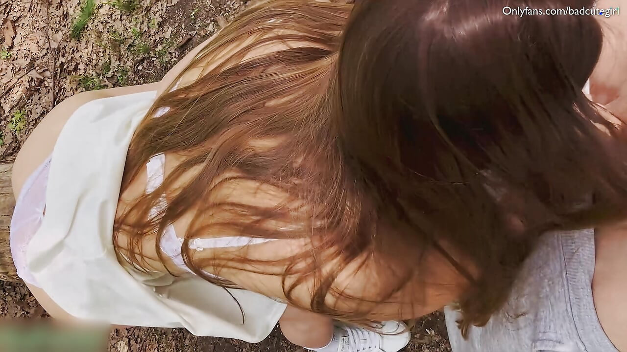 Petite blonde risks getting caught fucking in the park!