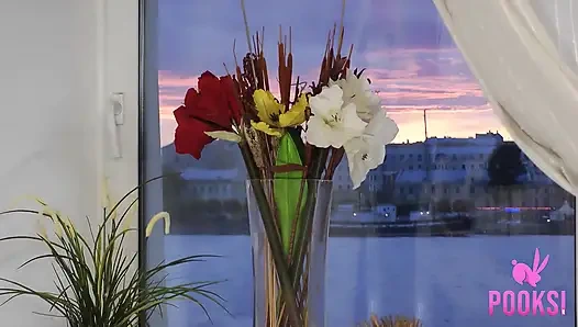 Full video! Sweet all natural cutie Frida K drips opens her young legs for a big dildo and a hard dick!