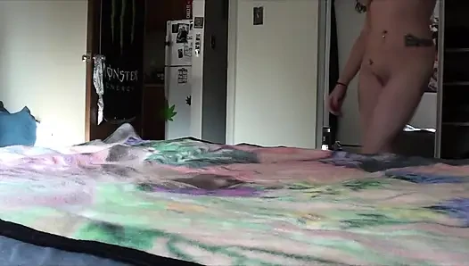 Sunny day with point of view blowing his huge uncut cock before he takes me from behind and fucks me hard cumming all over me!