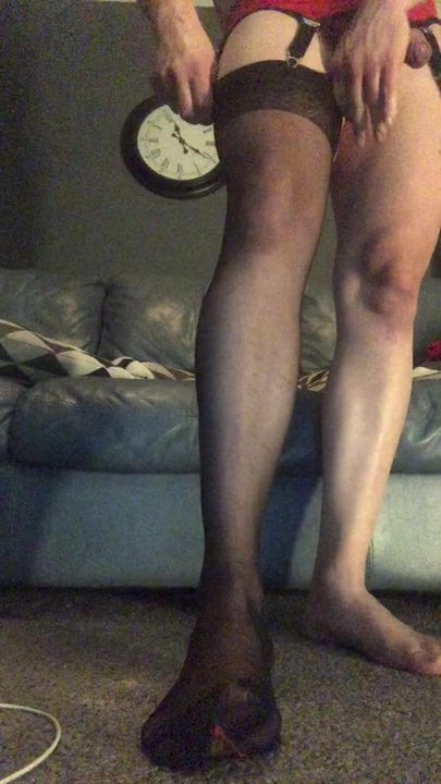 Putting stockings on