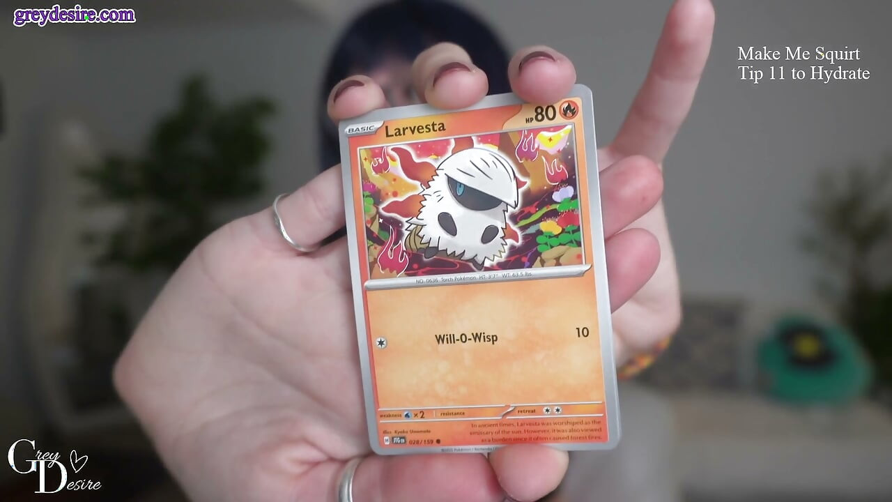 Amateur MILF Topless Pokemon Card Opening - Grey Desire