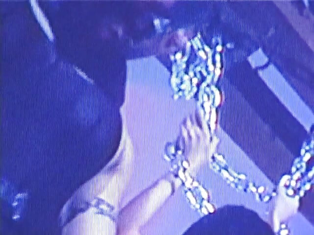 This slut loves sucking huge cock while bound in leather