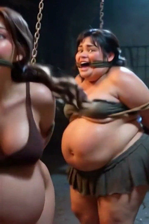 Weak Trio: Pregnant, SSBBW and Granny Tied up in Bondage Cell