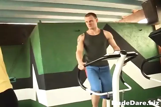 Slutty twink gets fucked in the ass at a gym