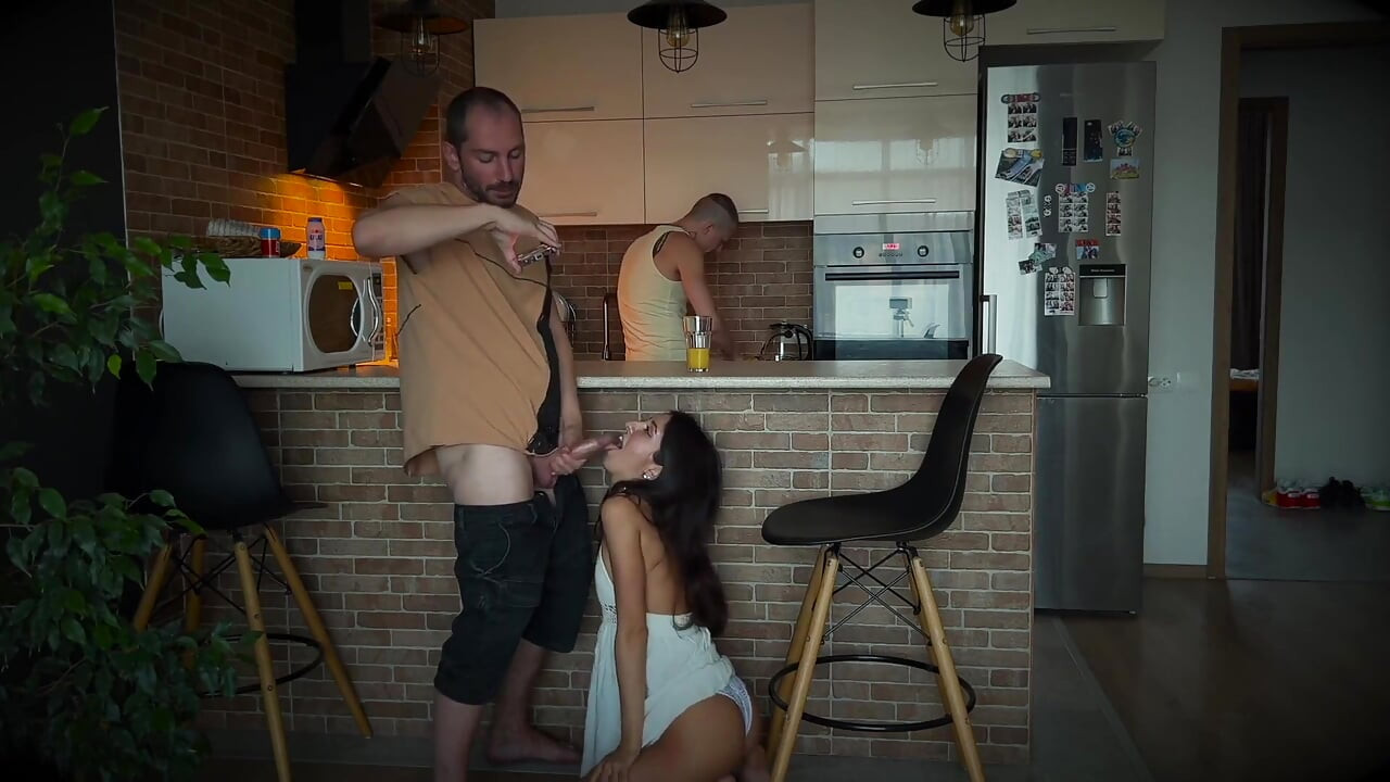 Unfaithful Woman Fucks Her Best Friend Behind Her Cuckold's Back, Getting a Load of Cum on Her Face