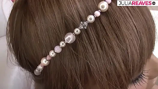 Sexy babe sucks a huge cock the  pushes it deep into her pussy