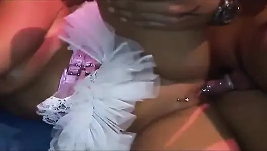 Mature Brunette Gangbanged by Throbbing Cocks Dripping Cum Everywhere