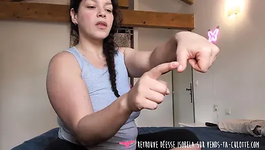 Vends-ta-culotte - Handjob-anleitung für vorzeitigen abspritzer und kleinen schwanz von einer schönen französischen brünetten domina