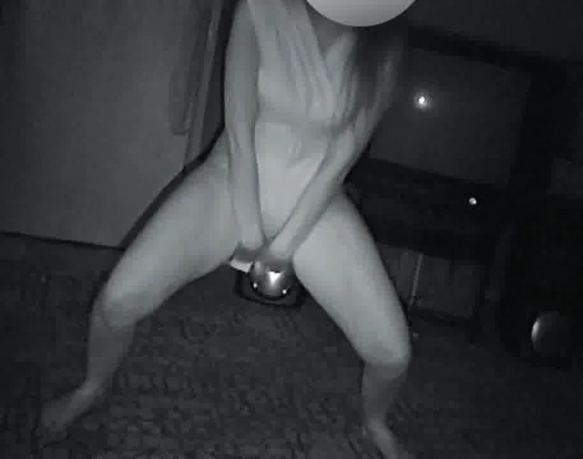 She pulls on her leotard it snaps flashing her cunt