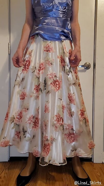 Slippery smooth satin layers underneath my skirt