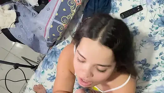 Sucking soft and feeling the veiny cock get hard inside the mouth - Facial cumshot in part 2 available on VIP