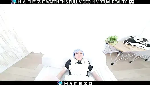 Japanisches geiles zimmermädchen Kakao Shirayuki hatte einen heißen fick in VR.