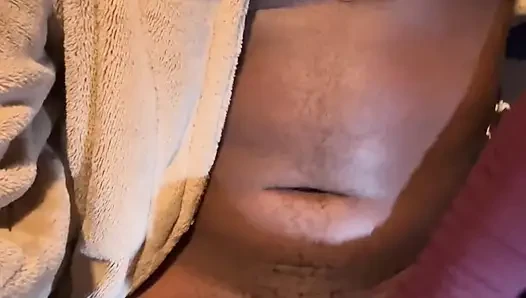 I'm amazed by my stepbrother's huge dick and jerk his dick until he cums