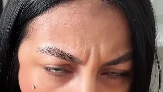 SHE SAID FUCK MY MOUTH - Sexy Brunette Swallows Big Dick Whole and Gives Extreme Rimjob in POV