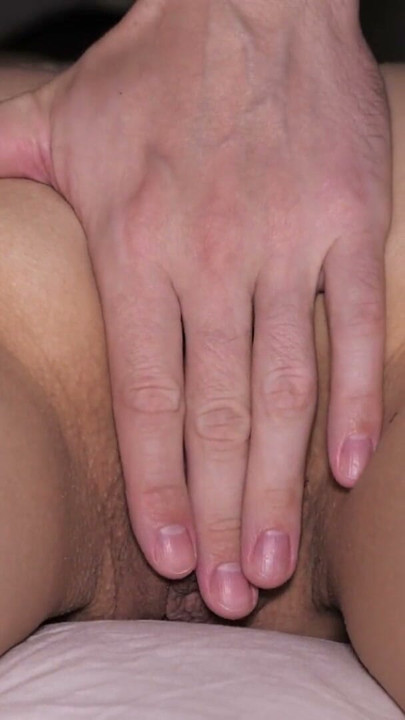 A percussion massage and a sweet orgasm, and then I fucked her and cum on her belly. | Clip 1