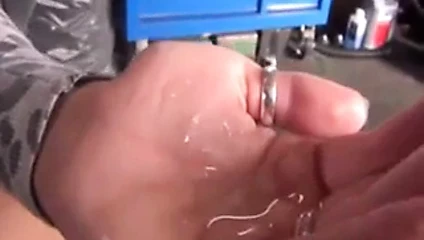 Hot Latina Shemale cumming in her Hand and eating it